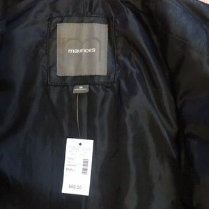 Ladies black leather jacket